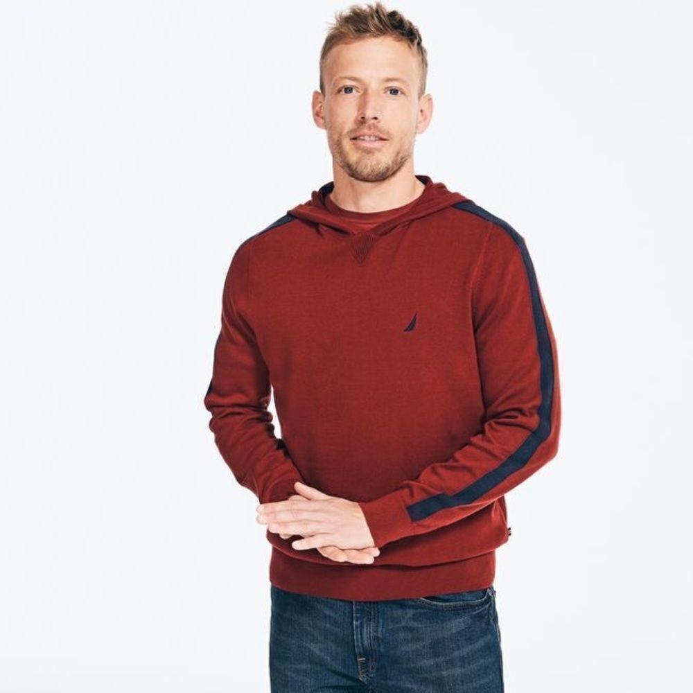Nautica Colorblock Ribbed Pullover Hoodie (Size M)